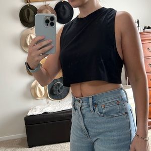 Lululemon- black all yours cropped cotton tank - size 4/S